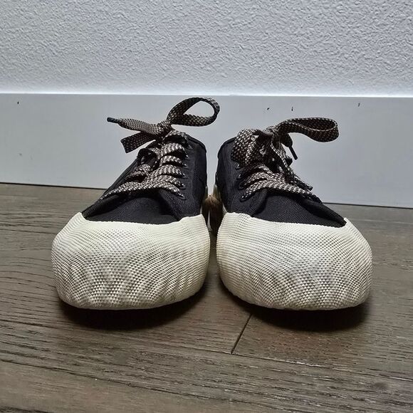 Zara Toecap Contrast Chunky Low Profile Gum Sole Trainers in Black - Picture 6 of 13